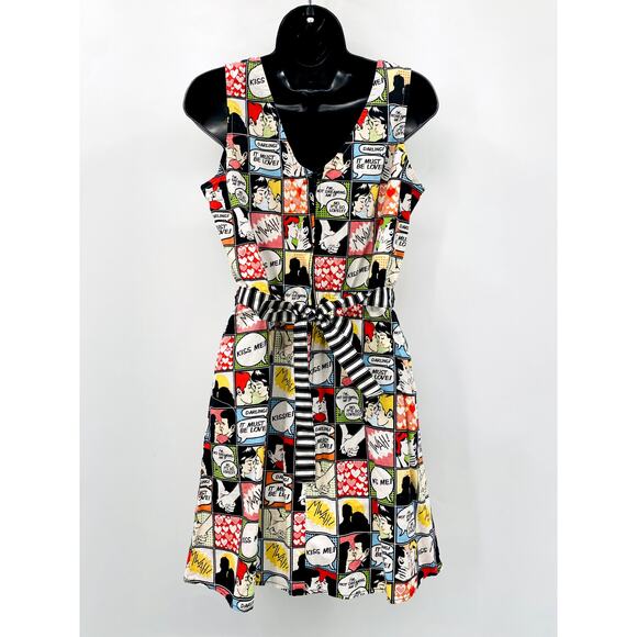 Retrolicious comic stripe fit & flare Dopamine Dress - Picture 4 of 4